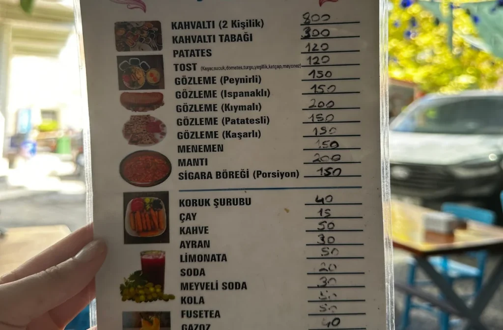 Bademli Köyü Çay Bahçesi Fiyat Listesi