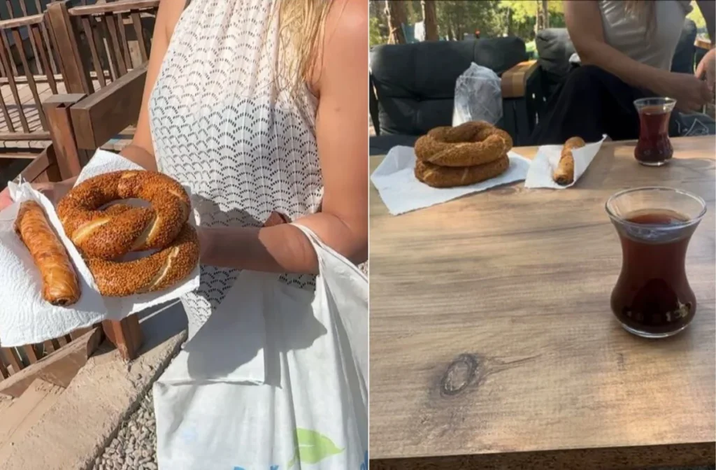 Kabak Koyu’nda simit, börek ve çay ile keyifli kahvaltı masası